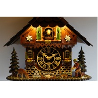 Hiker & Dog LED Battery Chalet Cuckoo Clock 26cm By TRENKLE image