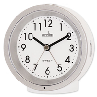 10cm Caleb White Smartlite Silent Analogue Alarm Clock By ACCTIM (Damaged Packaging) image