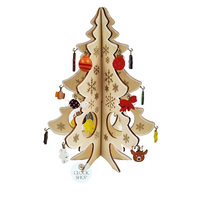 22cm Wooden 3D Tree With Gingerbread Decorations image