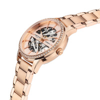 36mm Crystal & Rose Gold Automatic Womens Watch With Skeleton Dial By KENNETH COLE image