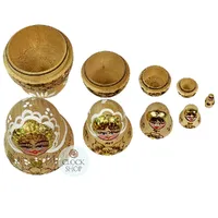 Woodburn Russian Dolls- Brown & Gold 10cm (Set Of 5) image