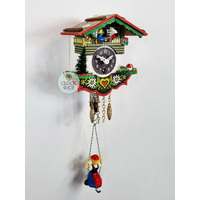 Swiss House Mechanical Chalet Clock With Seesaw & Swinging Girl Doll By TRENKLE image