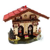 18.5cm Chalet Weather House With Beer Drinker & Dog By TRENKLE image