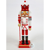 25cm Red & White King Nutcracker image
