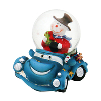 7cm Funny Car Snow Globe With Santa Or Snowman- Assorted Designs image