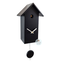 Black Bird House Battery Modern Cuckoo Clock 29cm By ENGSTLER image