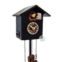 Black Bird House Battery Chalet Cuckoo Clock 17cm By ENGSTLER image