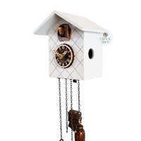 White Bird House Battery Chalet Cuckoo Clock 17cm By ENGSTLER image