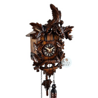 Fox & Grapes Battery Carved Cuckoo Clock 30cm By ENGSTLER image