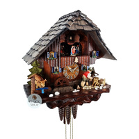 Wood Sawer & Dancers 1 Day Mechanical Chalet Cuckoo Clock 35cm By HEKAS image