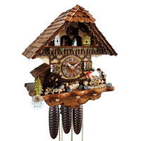 Wood Sawer & Dancers 8 Day Mechanical Chalet Cuckoo Clock 38cm By HEKAS image