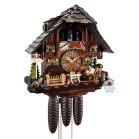 Beer Drinker & Dancers 8 Day Mechanical Chalet Cuckoo Clock 35cm By HEKAS image