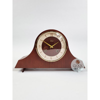 19cm Walnut Mechanical Tambour Mantel Clock By HERMLE image