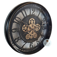 50cm Norris Black Moving Gear Clock By COUNTRYFIELD image