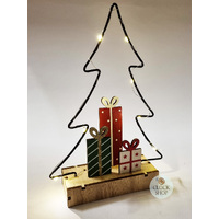 27.5cm LED Ornamental Christmas Tree With Presents image