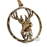 7cm Gold Deer Head Hanging Decoration image