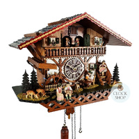 Accordion Player & Beer Drinker Battery Chalet Cuckoo Clock 37cm By TRENKLE image