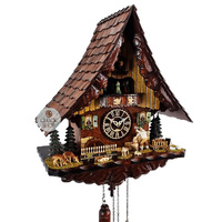 Wood Chopper & Deer Battery Chalet Cuckoo Clock 47cm By TRENKLE image