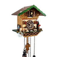 Cow & Water Trough Battery Chalet Cuckoo Clock 20cm By TRENKLE image