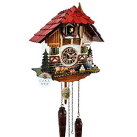 Bell Ringer & Cow Battery Chalet Cuckoo Clock With Bell Tower 30cm By TRENKLE image