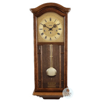 67cm Oak 8 Day Mechanical Chiming Wall Clock By AMS image