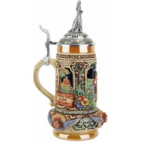 Medieval Wedding Beer Stein With Pewter Bride & Groom 0.5L By KING image