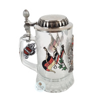 German Flags Glass Beer Mug With Pewter Lid 0.5L By KING image