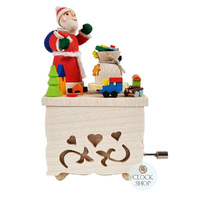 Wooden Hand Crank Christmas Music Box (We Wish You A Merry Christmas) image