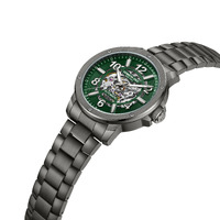 44mm Grey Automatic Mens Watch With Green Skeleton Dial By KENNETH COLE image