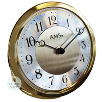 14cm Gold Round Battery Table Clock By AMS image