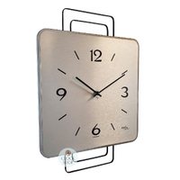 42cm Silver & Black Modern Wall Clock By AMS image