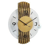 38cm Gold Wall Clock With Glass Dial By AMS image