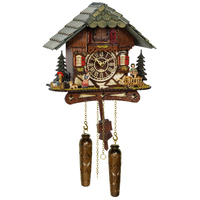 Accordion Player LED Battery Chalet Cuckoo Clock 26cm By TRENKLE image