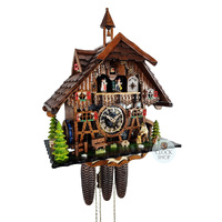 Wood Chopper 8 Day Mechanical Chalet Cuckoo Clock With Dancers 44cm By ENGSTLER image