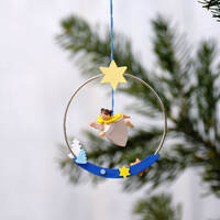 8cm Angel In Ring Hanging Decoration By Graupner image