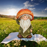 12cm Mushroom Gnome - Green Or Red image