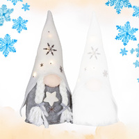 37cm Grey & White LED Christmas Gnome - Boy Or Girl image