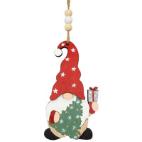 10cm Wooden Christmas Figurine Hanging Decoration- Assorted Designs image