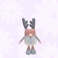 97cm Pink Reindeer Gnome With Extendable Legs image