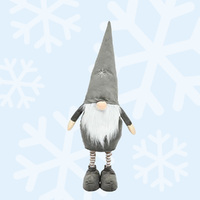 70cm Grey Christmas Gnome With Extendable Legs image