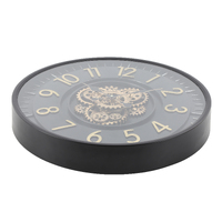 55cm Clarke Black & Gold Moving Gear Clock By COUNTRYFIELD image