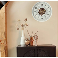 66cm Celestial White Moving Gear Wall Clock By COUNTRYFIELD image