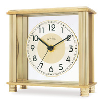 15cm Hampden Gold Battery Table Clock With Floating Dial By ACCTIM image