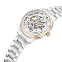 42mm Silver & Rose Gold Automatic Mens Watch With Skeleton Dial By KENNETH COLE image