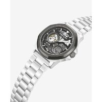 45mm Silver Automatic Mens Watch With Silver & Gun-Metal Skeleton Dial By KENNETH COLE image