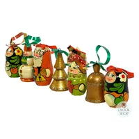 Russian Dolls Hanging Decoration- Green & Orange 6cm (Set of 7) image