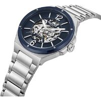 44mm Silver Automatic Mens Watch With Blue Skeleton Dial By KENNETH COLE image