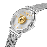 34mm Brick Lane Stainless Steel Womens Watch With Silver Mesh Band & Dial By VERSACE image