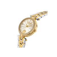 34mm V Versus Two-Tone Crystal Silver & Gold Womens Watch By VERSACE image