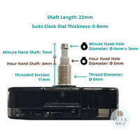 High Torque Euroshaft Step Extra Spacing Clock Movement (22mm Shaft) image